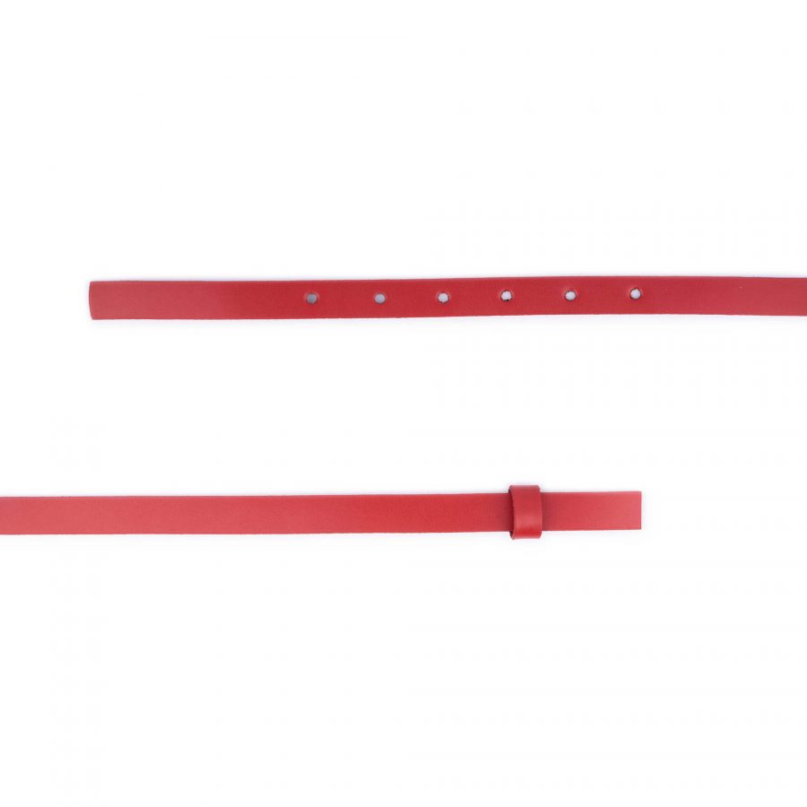 red skinny replacement leather belt strap 1 5 cm 2