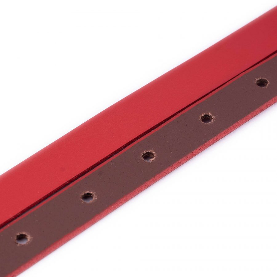red skinny replacement leather belt strap 1 5 cm 3