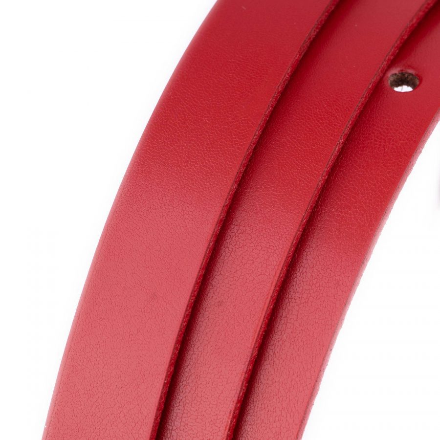 red skinny replacement leather belt strap 1 5 cm 4