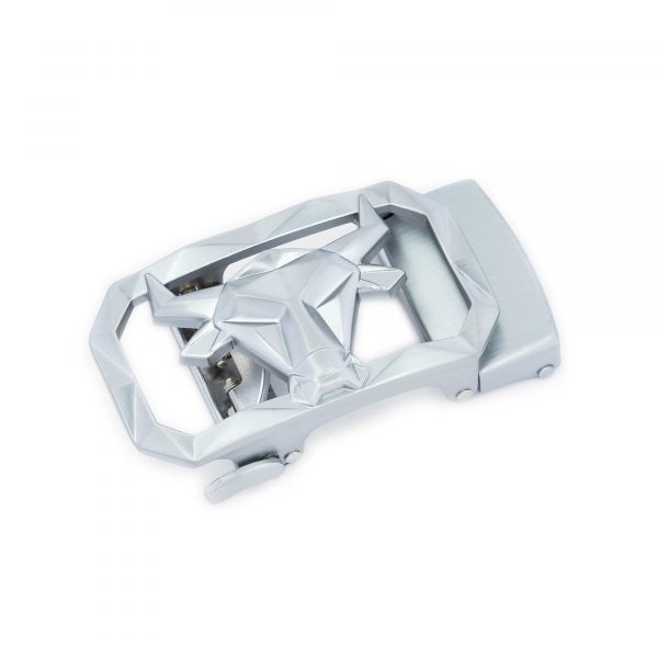 silver bull head slide buckle for mens belts 1 BULRAT35SILVER USD25