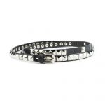 KMRii SILVER STUDDED BELT バックルなし Buy Pyramid Studded Belt White Leather - LeatherBeltsOnline.com