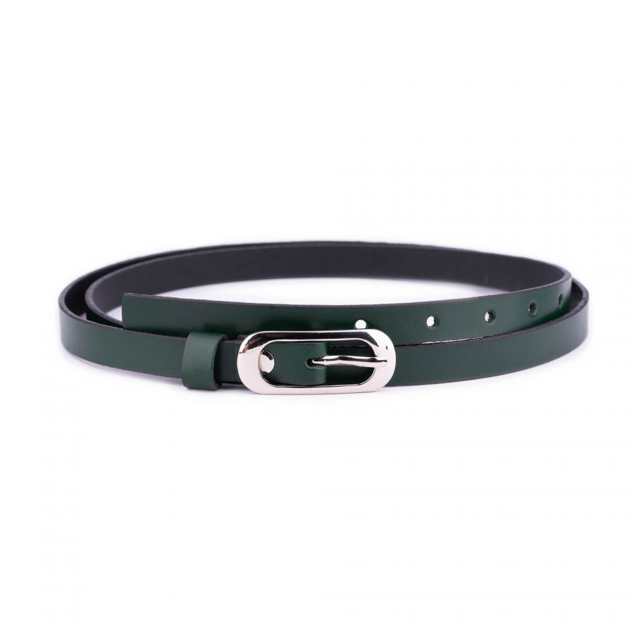 skinny forest green fashion belt for ladies 1 FORGRE15SMOGAL 28 40 25USD