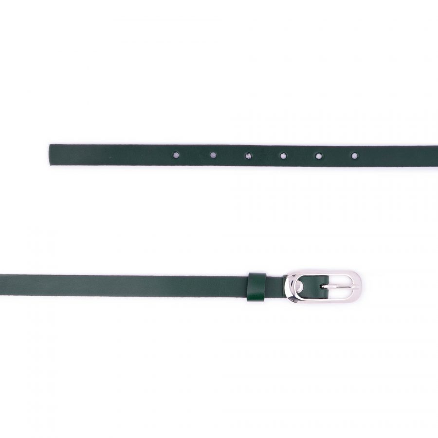 skinny forest green fashion belt for ladies 2