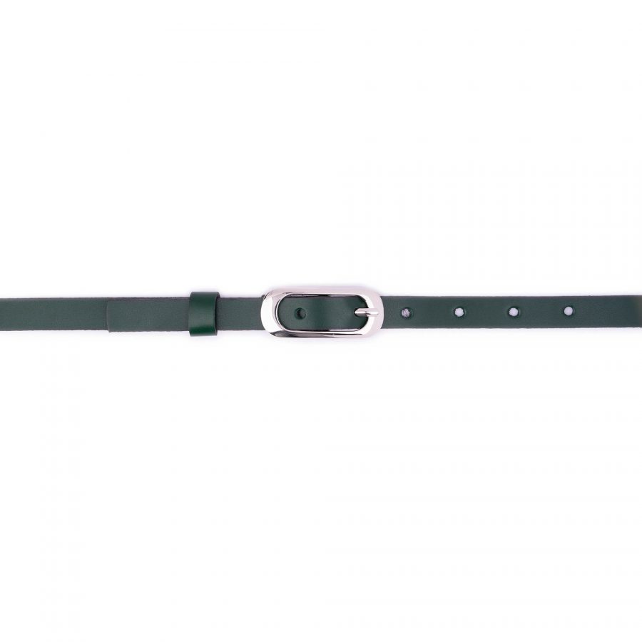 skinny forest green fashion belt for ladies 3