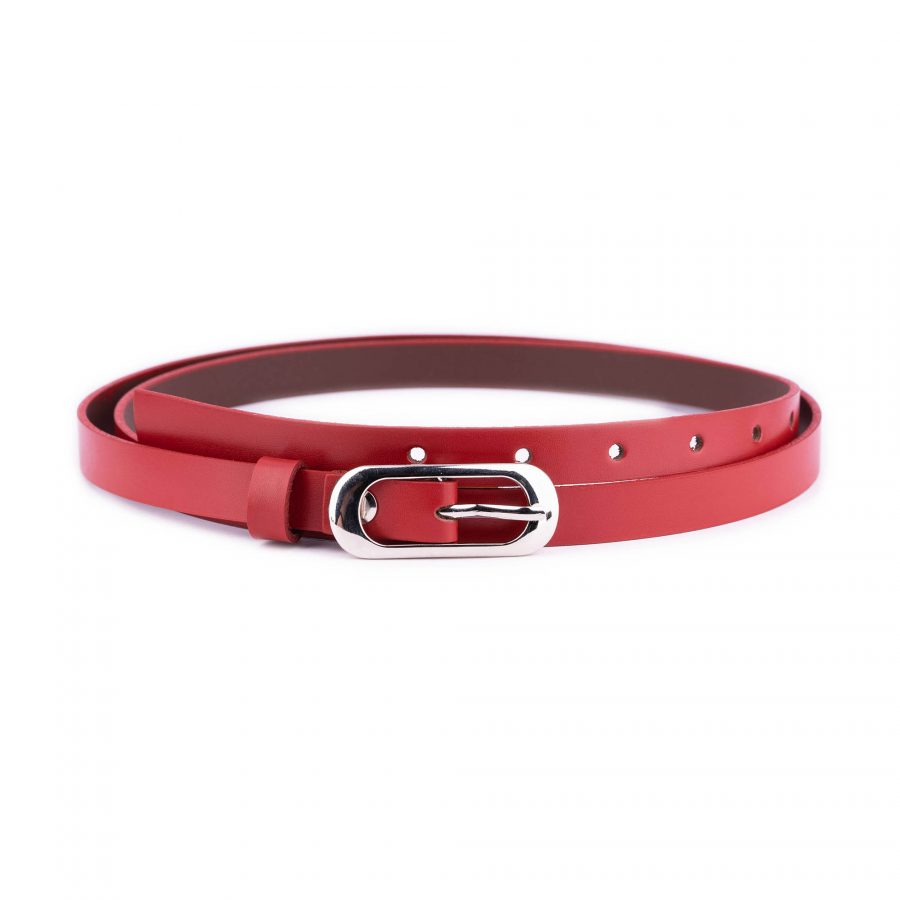 Buy Skinny Ladies Red Belt For Dress - Real Leather ...