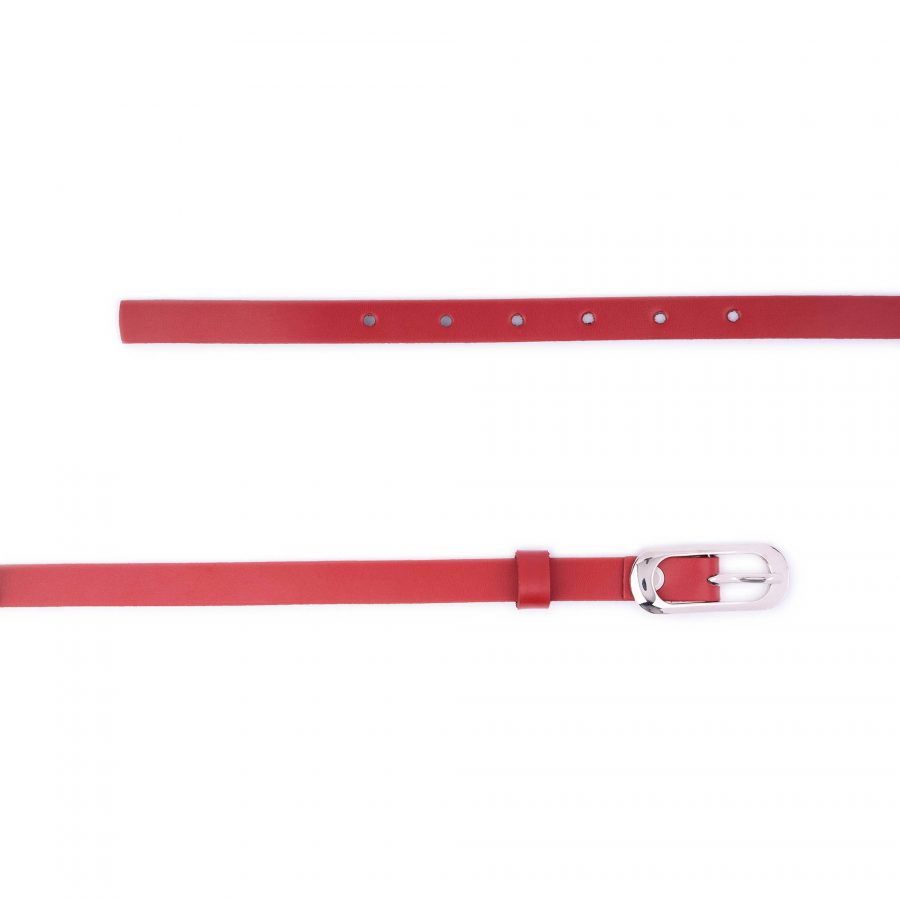 skinny ladies red belt for dress real leather 2