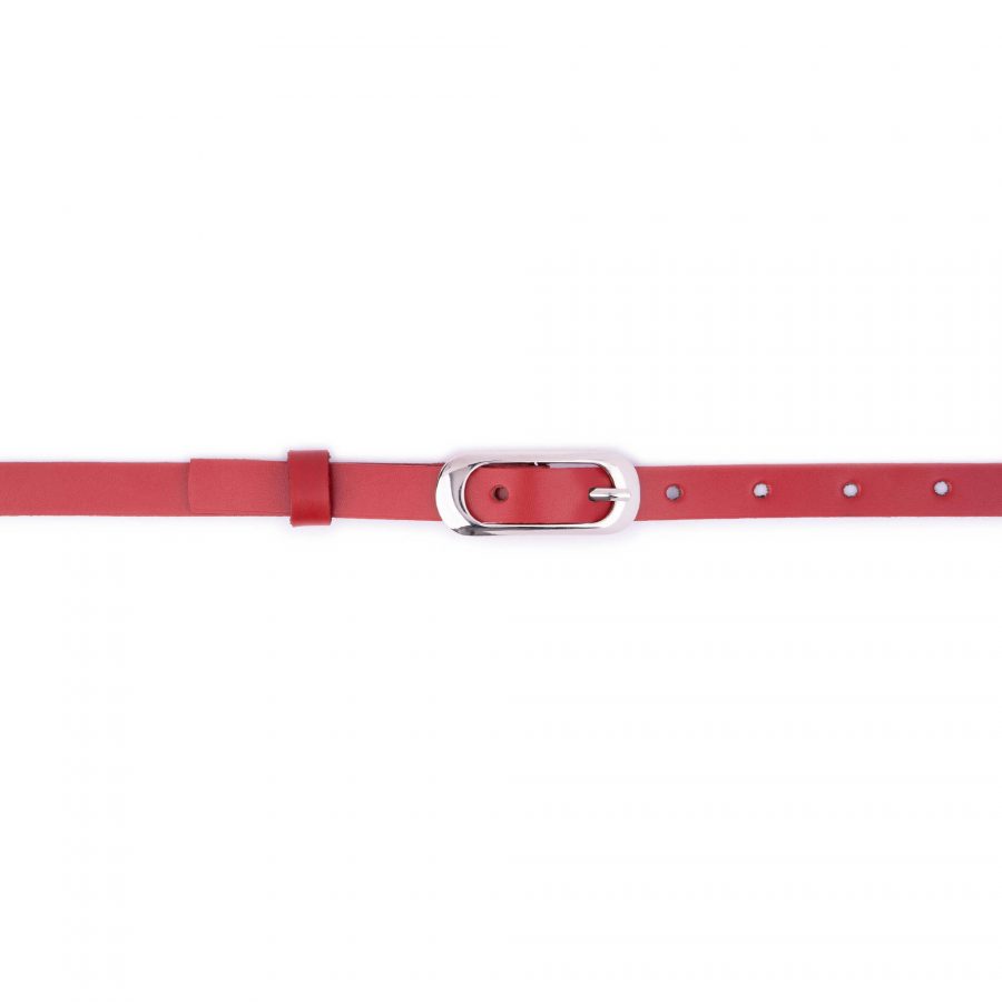 skinny ladies red belt for dress real leather 3