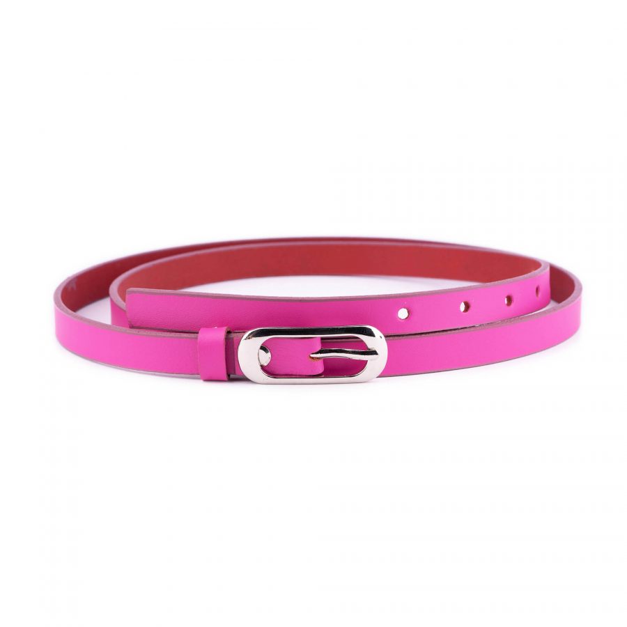 skinny pink leather belt for ladies dress 1 PINSKI15SMOGAL 28 40 25USD