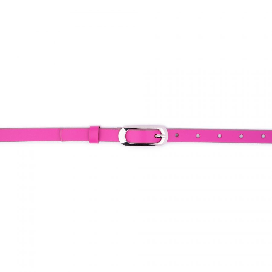 skinny pink leather belt for ladies dress 3