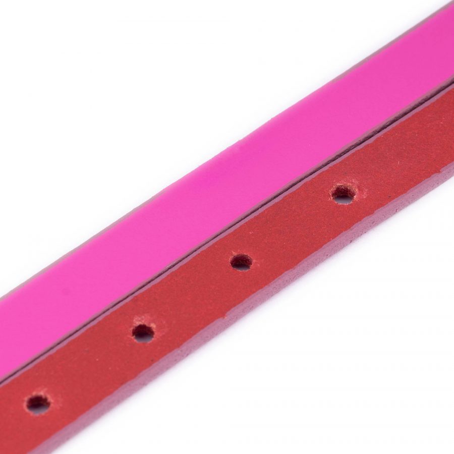 skinny pink leather belt for ladies dress 5