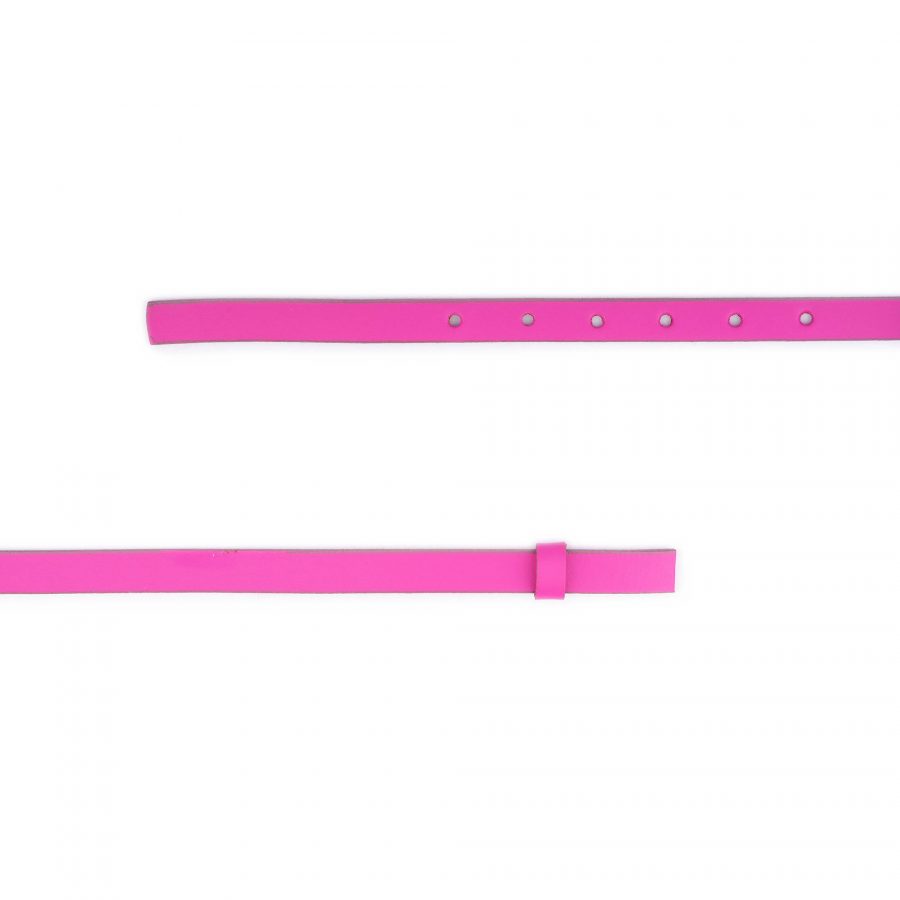 skinny pink leather belt strap replacement 1 5 cm 2