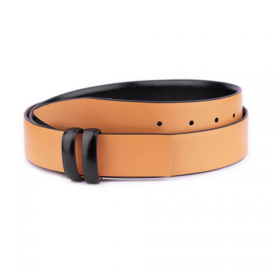 vegan black beige reversible belt strap 3 5 cm 1