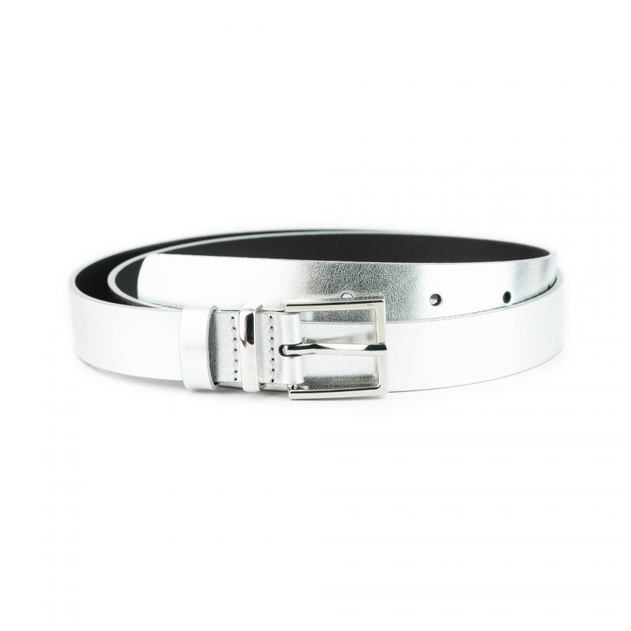 womens leather silver belt 1 inch 1 SILSMO25WEL usd25