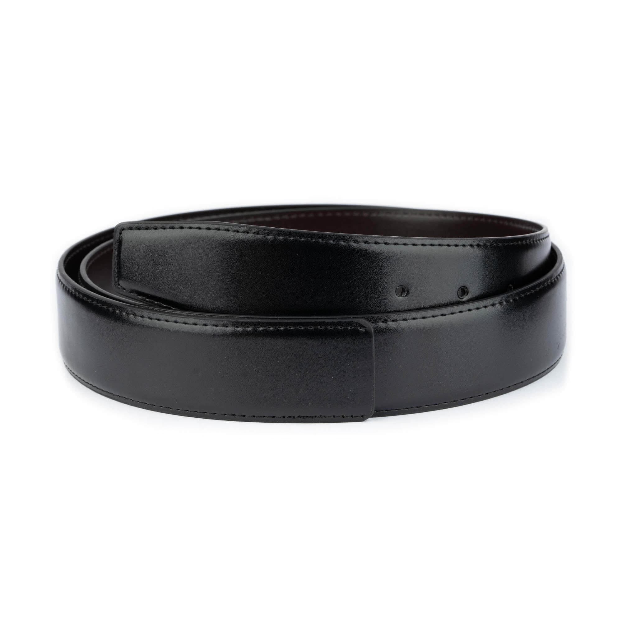 Buy 1 1/2 Inch Black Vegan Leather Belt Strap - LeatherBeltsOnline.com