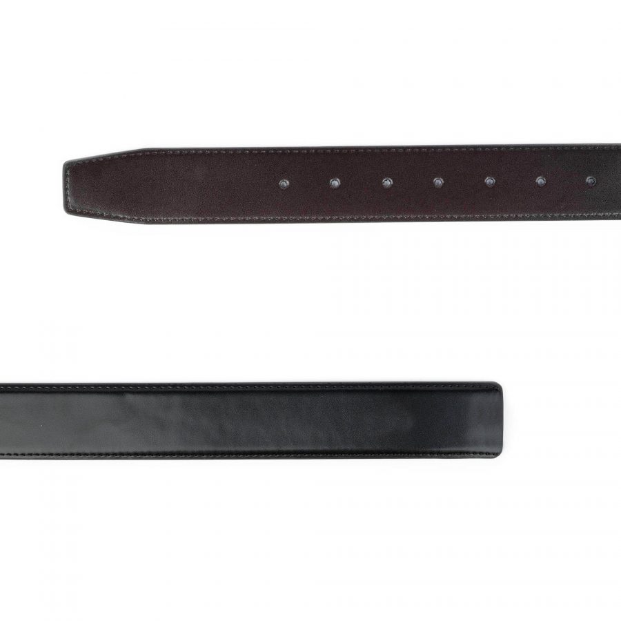 1 1 2 inch vegan leather black brown reversible belt strap 3