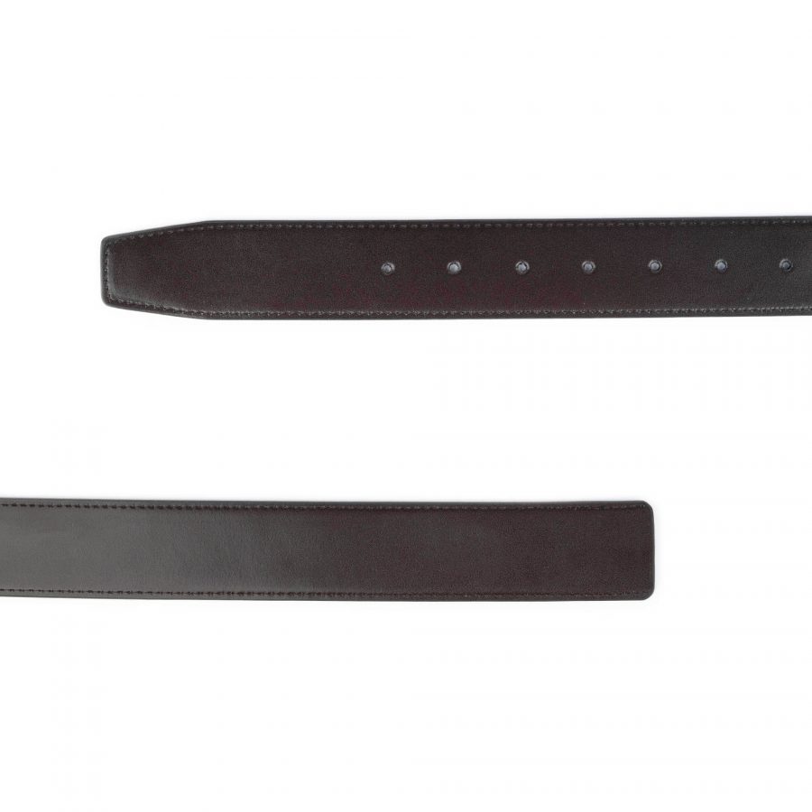 1 1 2 inch vegan leather black brown reversible belt strap 4