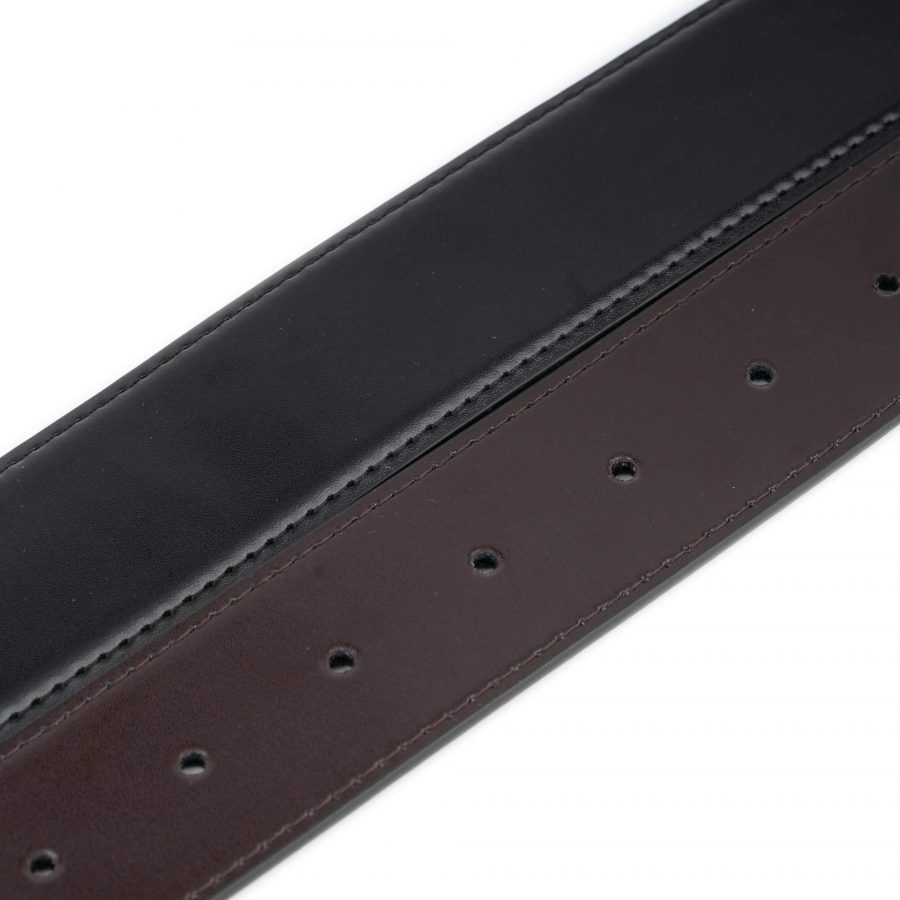 1 1 2 inch vegan leather black brown reversible belt strap 5