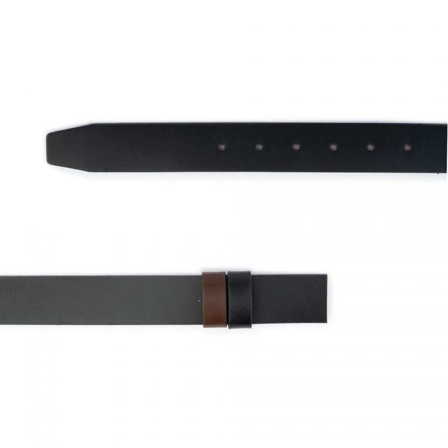 32 mm black brown reversible leather belt strap 3