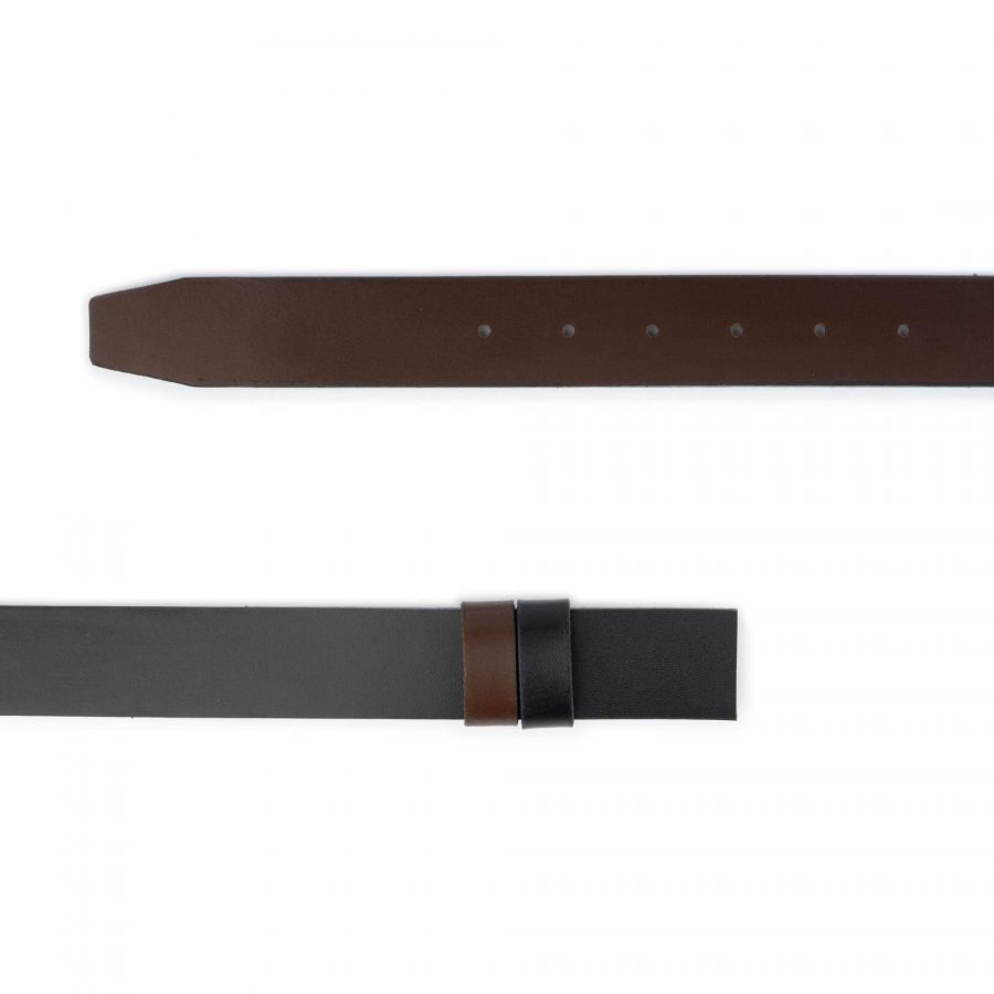 32 mm black brown reversible leather belt strap 4