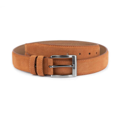 Tobacco Suede Leather Belt 1 28 42 usd65 BR351033V2YR