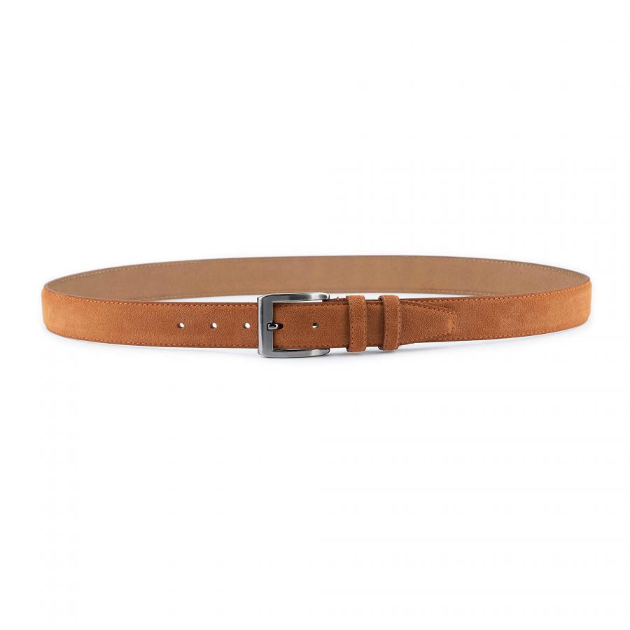 Tobacco Suede Leather Belt 4
