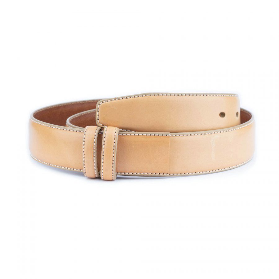 beige leather belt strap without buckle 1 28 40 usd29 BEISMO35CUTAML