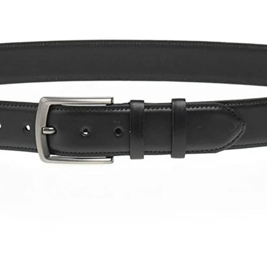 black classic quality leather belt for men 3 5 cm 2