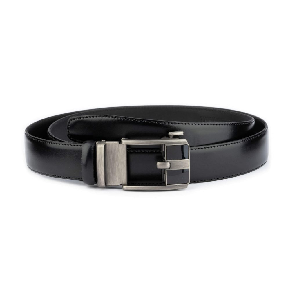 Buy Black Ratchet Mens Luxury Belt - Real Leather - LeatherBeltsOnline.com