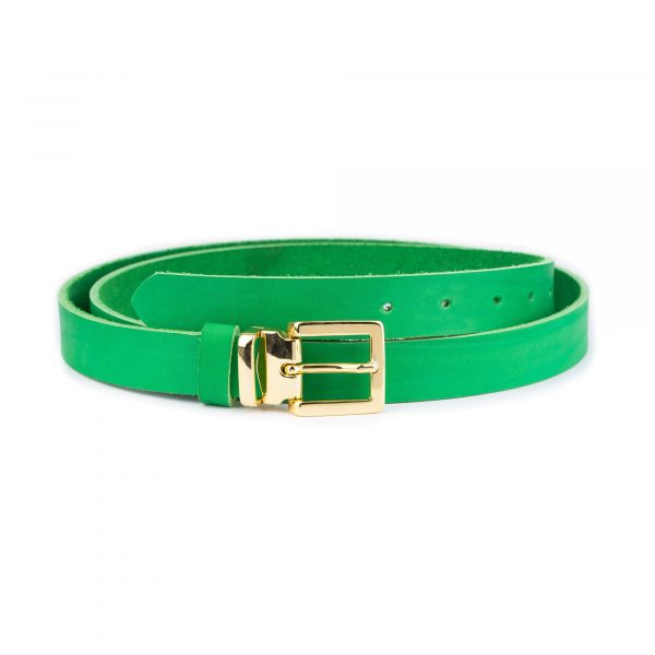 bright green leather belt with gold buckle 1 28 44 usd35 BRIGRE25GOLLDR