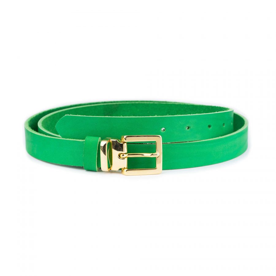 bright green leather belt with gold buckle 1 28 44 usd35 BRIGRE25GOLLDR