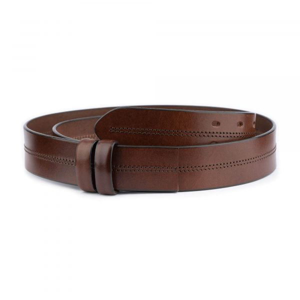 brown double hole leather strap for two prong buckle 1 28 40 usd45 DBLHOL40BROAML