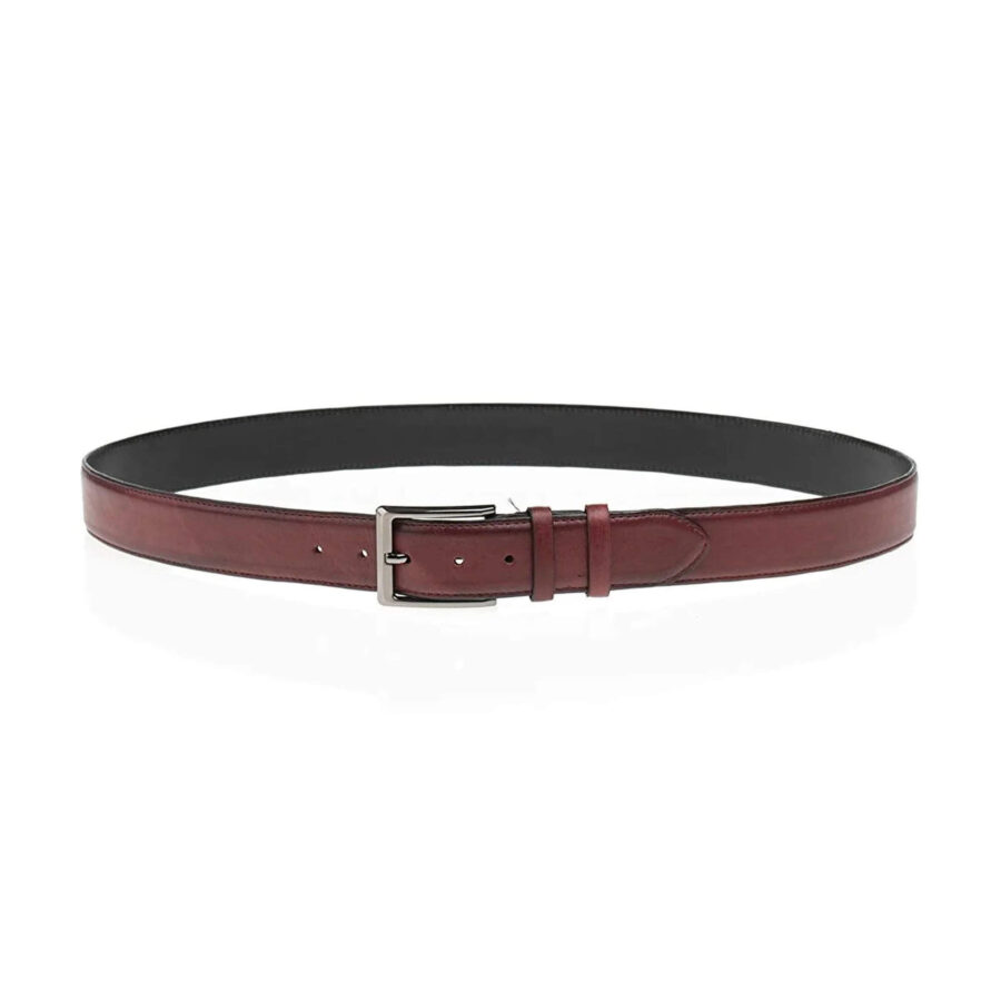 burgundy classic quality leather belt for men 3 5 cm 1 BURSMO35CLASLY