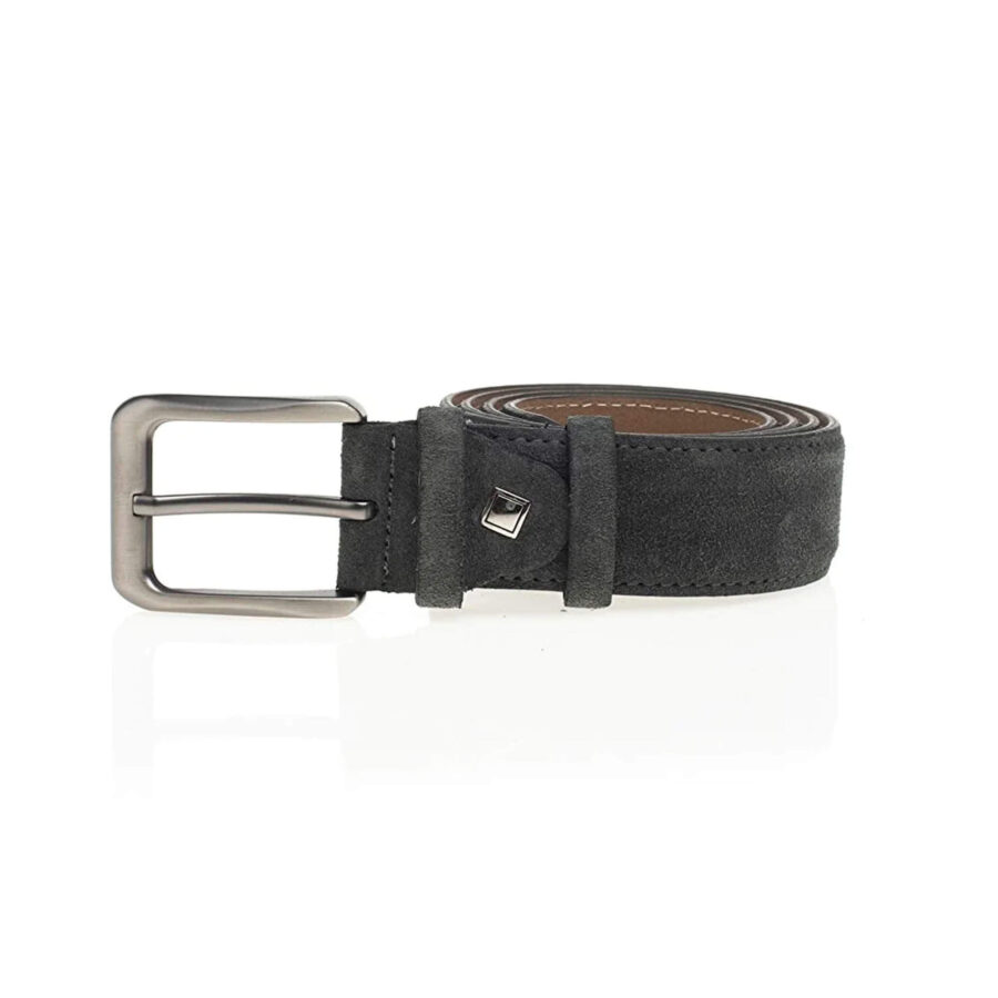 dark gray suede quality leather belt for men 4