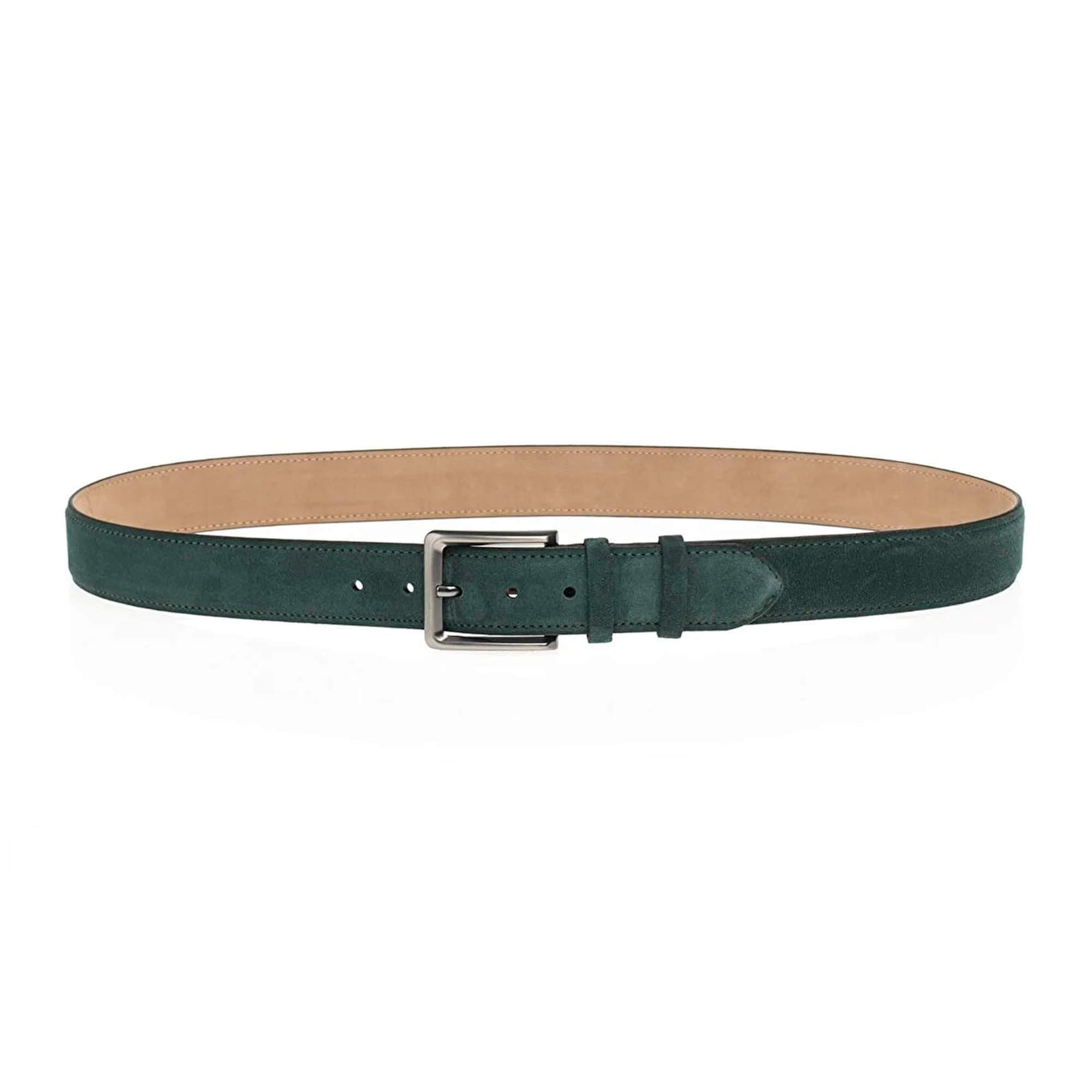 Emerald Green Suede Belt Quality Genuine Leather