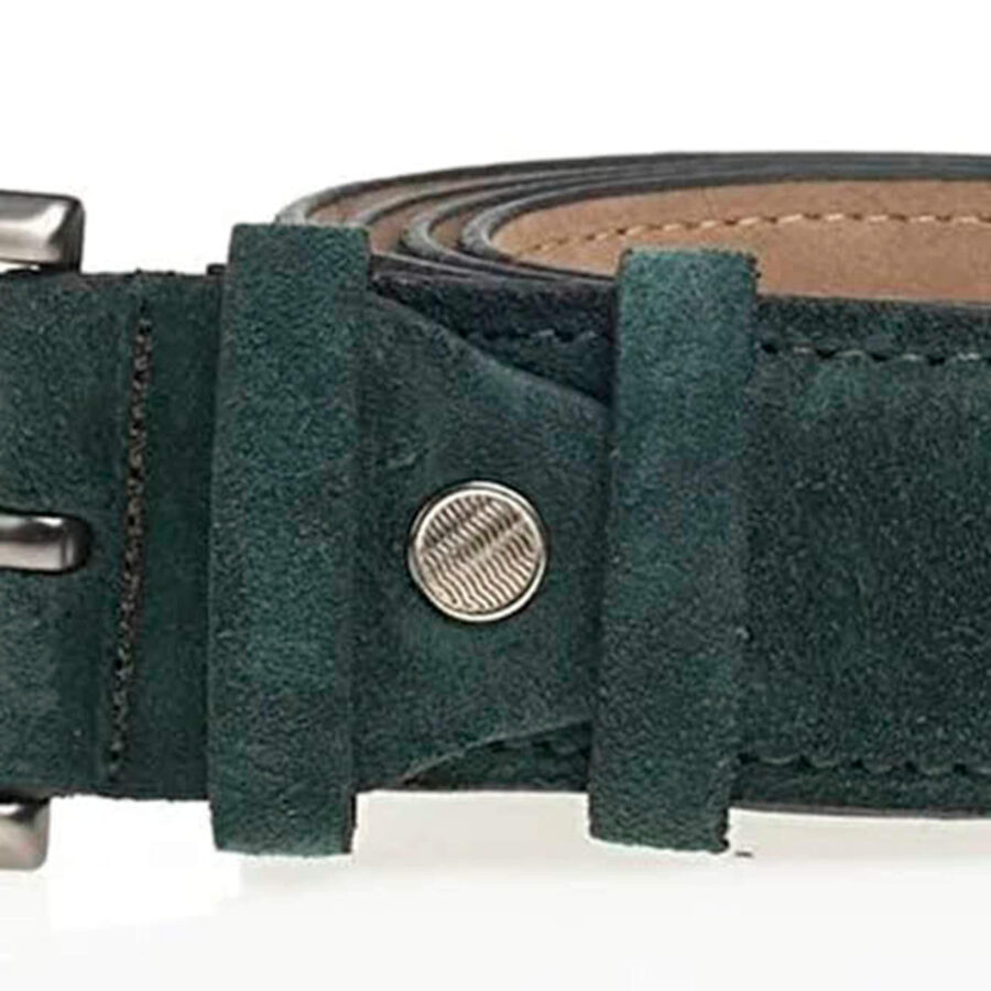 emerald green suede belt quality genuine leather 3