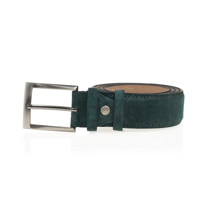 emerald green suede belt quality genuine leather 4