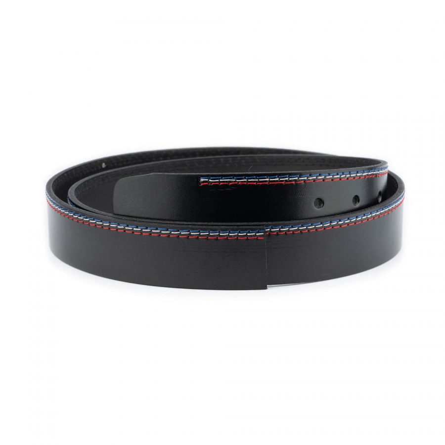 fashion mens belt strap black colorful stitched 1 28 40 usd29 COLSTI35CUTBLA
