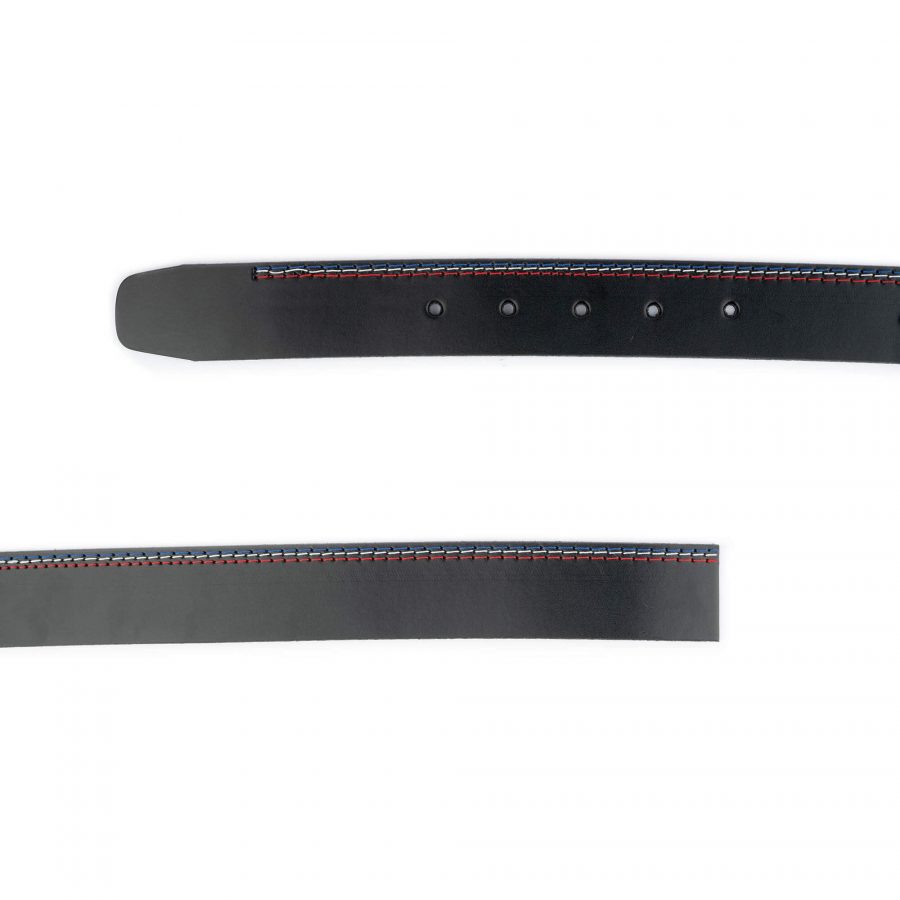 fashion mens belt strap black colorful stitched 2