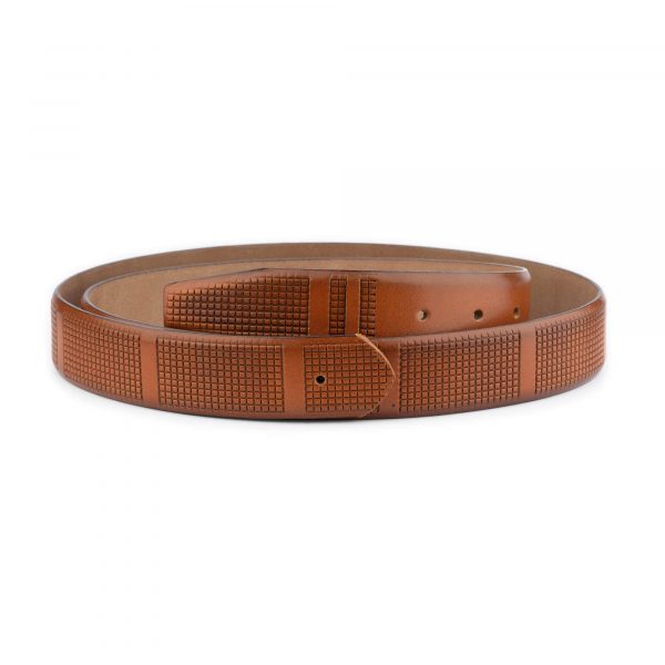 laser cut leather belt strap light brown check 1 28 42 usd65 LASCUT35HOLYRT