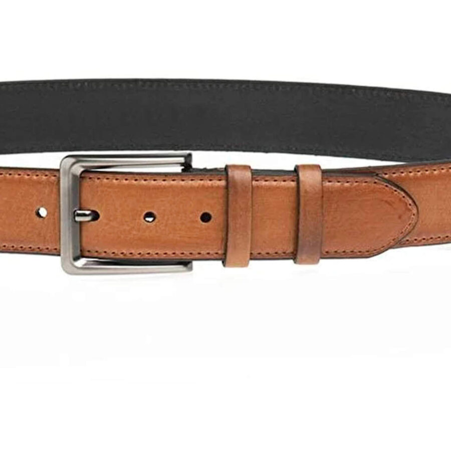 light brown classic quality leather belt for men 3 5 cm 2