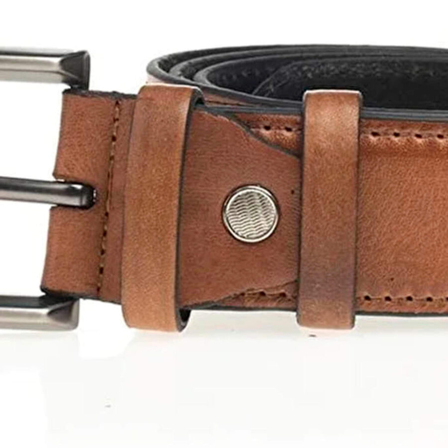 light brown classic quality leather belt for men 3 5 cm 3