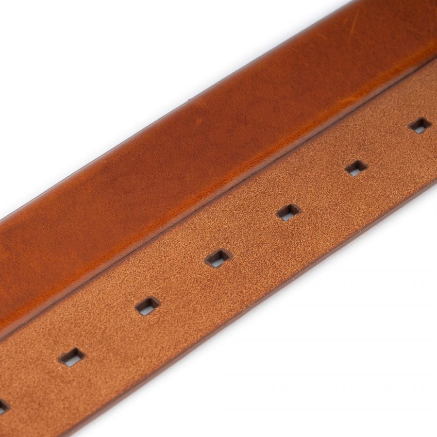 mens belt strap for buckles cognac leather 3