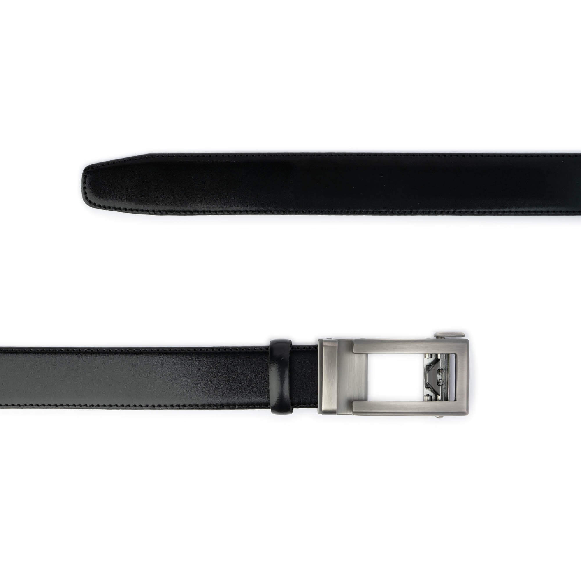 Buy Mens Black Leather Belt With Slide Buckle - LeatherBeltsOnline.com