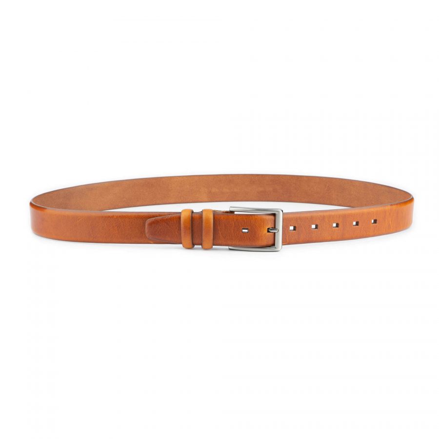 mens cognac belt genuine leather 2