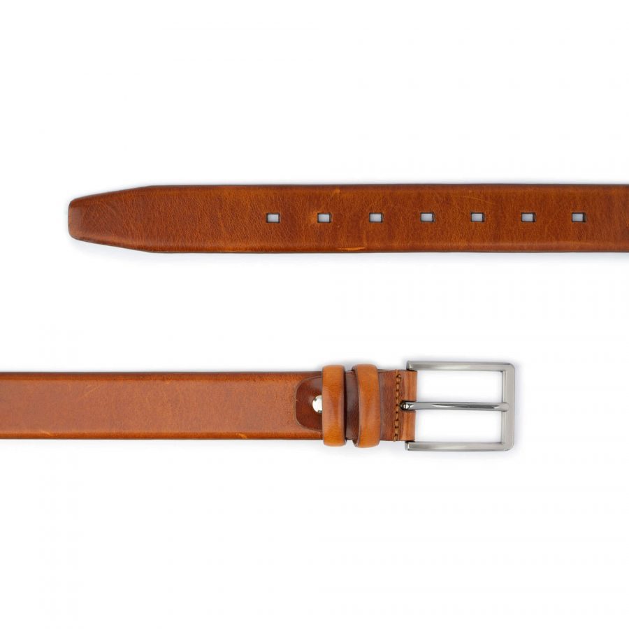 mens cognac belt genuine leather 3