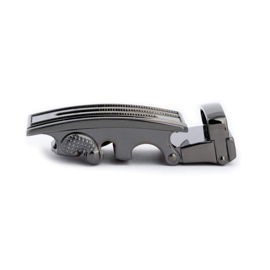 mens gunmetal gray ratcheting clip belt buckle 2