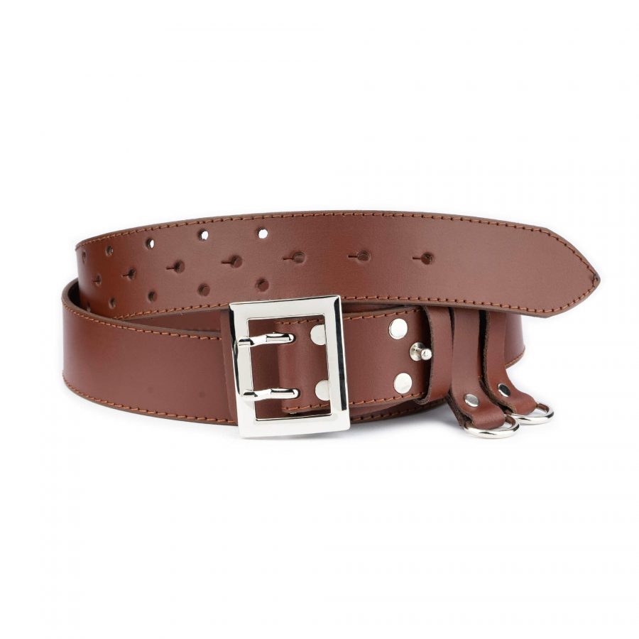 mens police belt brown genuine leather 1