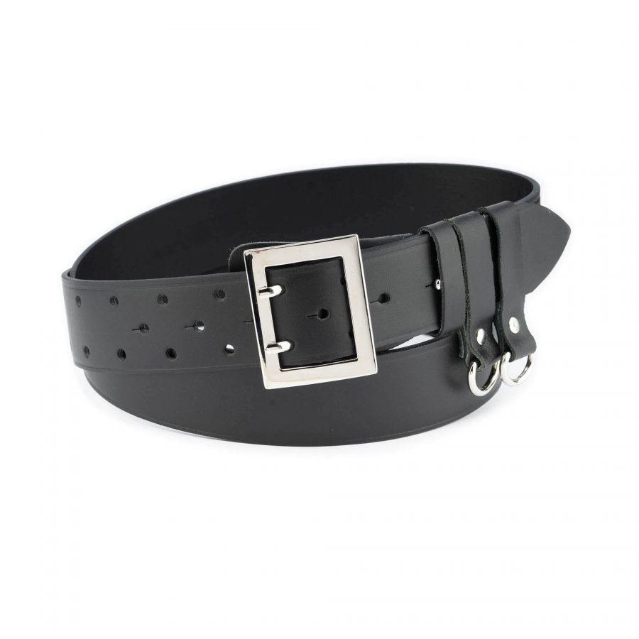 police duty belt black genuine leather 2