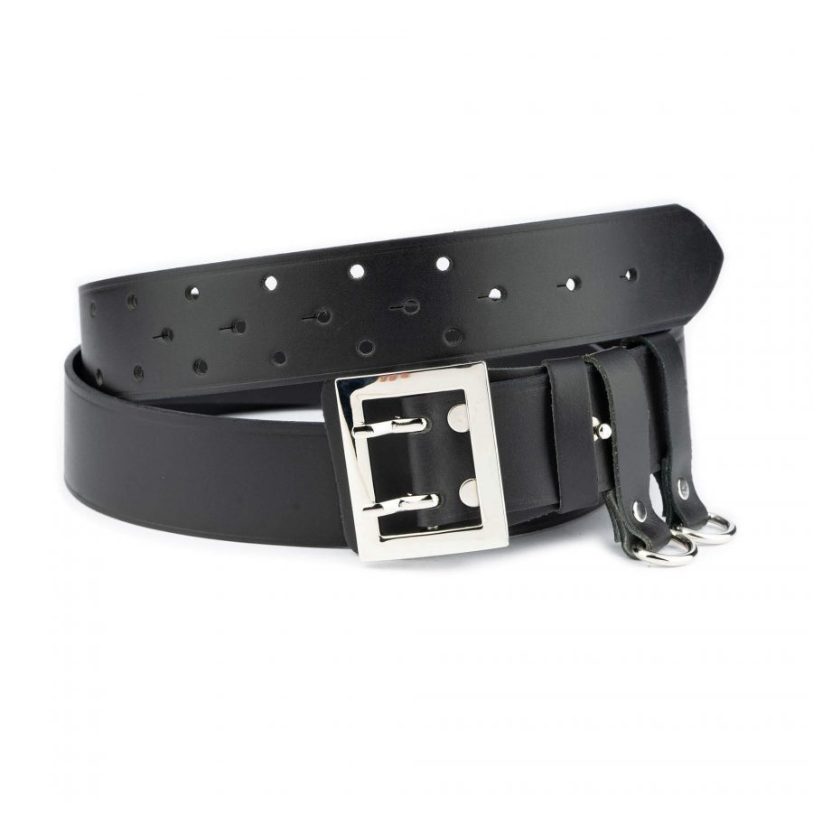 police duty belt black genuine leather 3