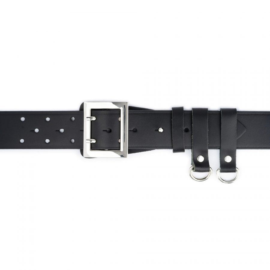police duty belt black genuine leather 9